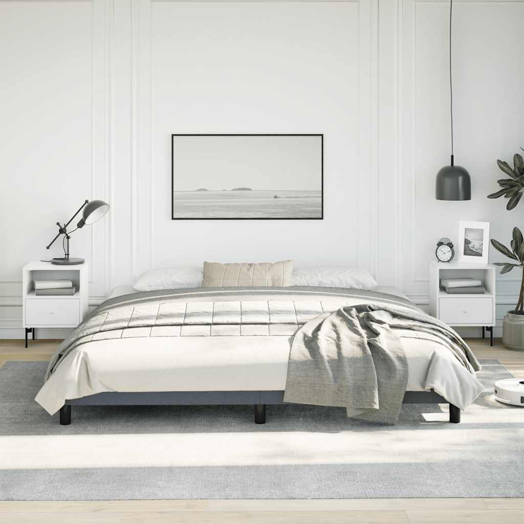 Cadre de lit gris foncé 193x203 cm velours - XIOS