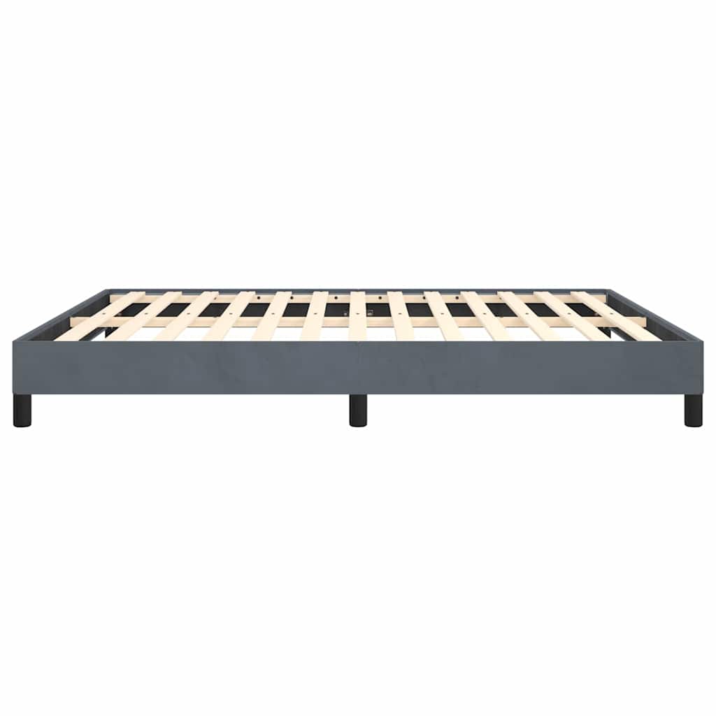 Cadre de lit gris foncé 193x203 cm velours - XIOS
