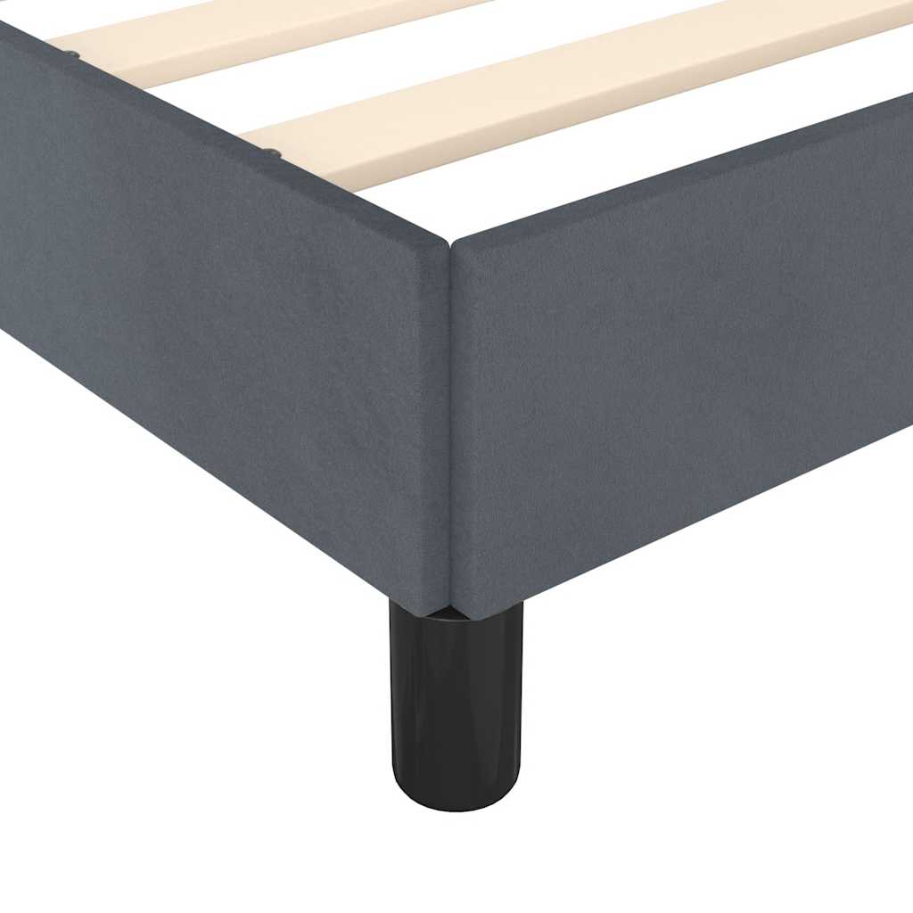 Cadre de lit gris foncé 193x203 cm velours - XIOS