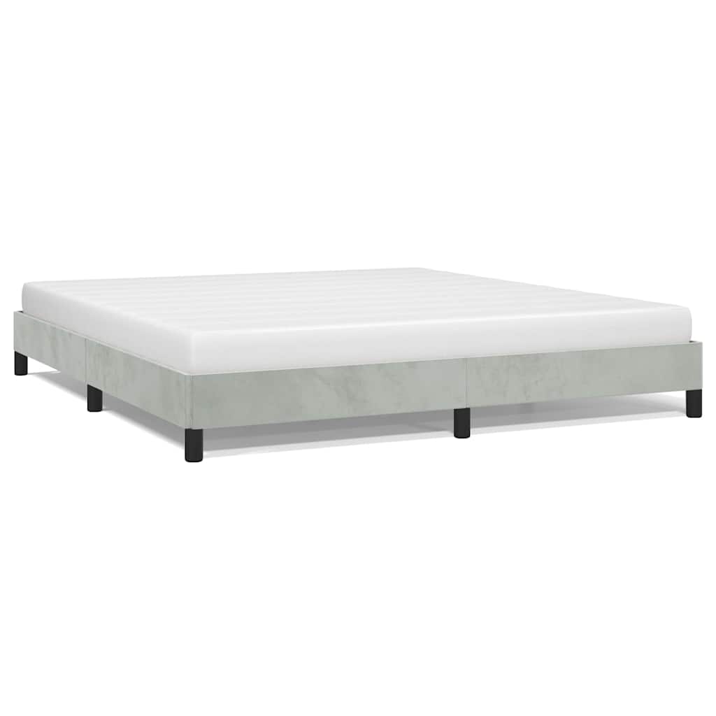 Cadre de lit sans matelas gris clair California velours - XIOS