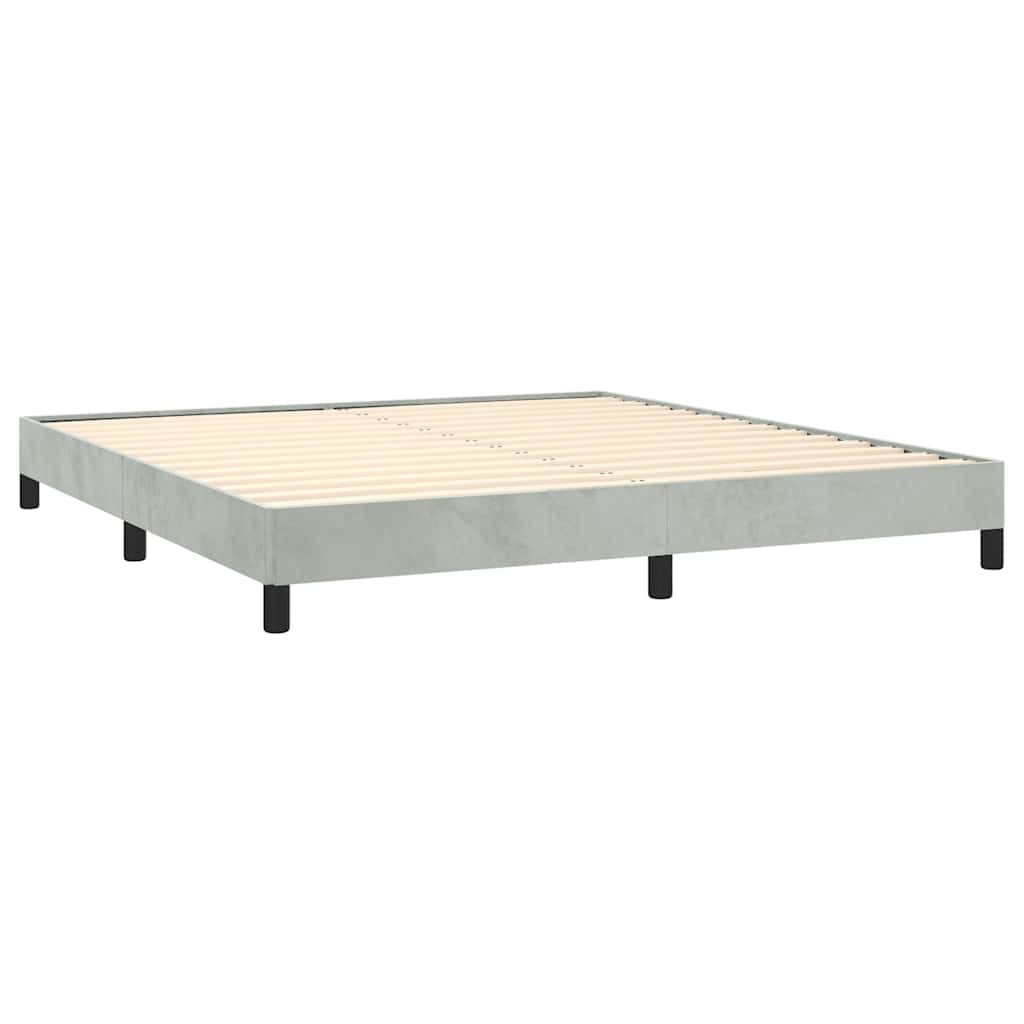 Cadre de lit sans matelas gris clair California velours - XIOS