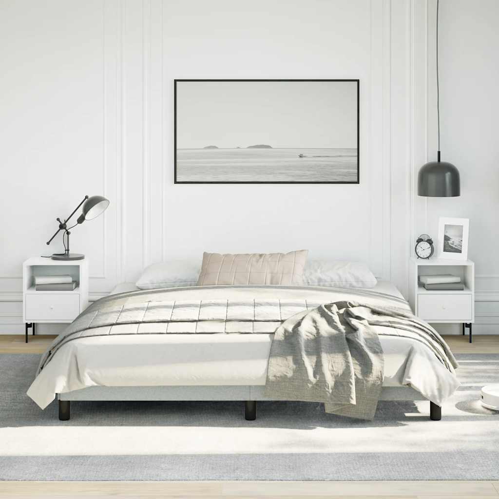 Cadre de lit sans matelas gris clair California velours - XIOS