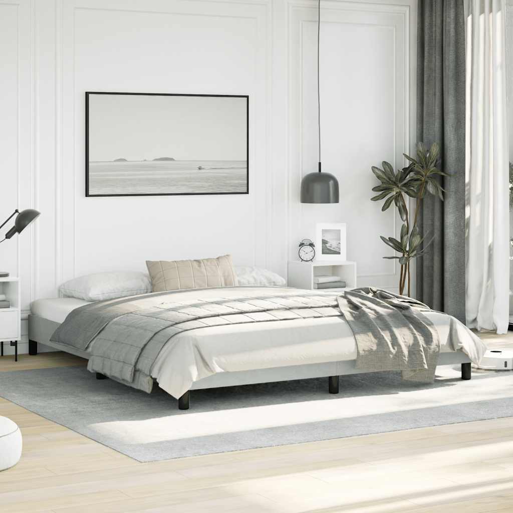 Cadre de lit sans matelas gris clair California velours - XIOS