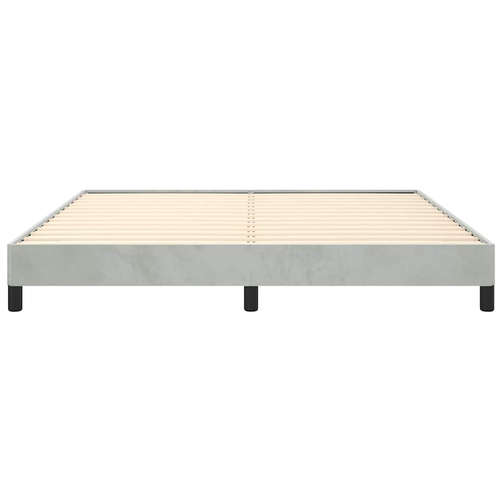 Cadre de lit sans matelas gris clair California velours - XIOS