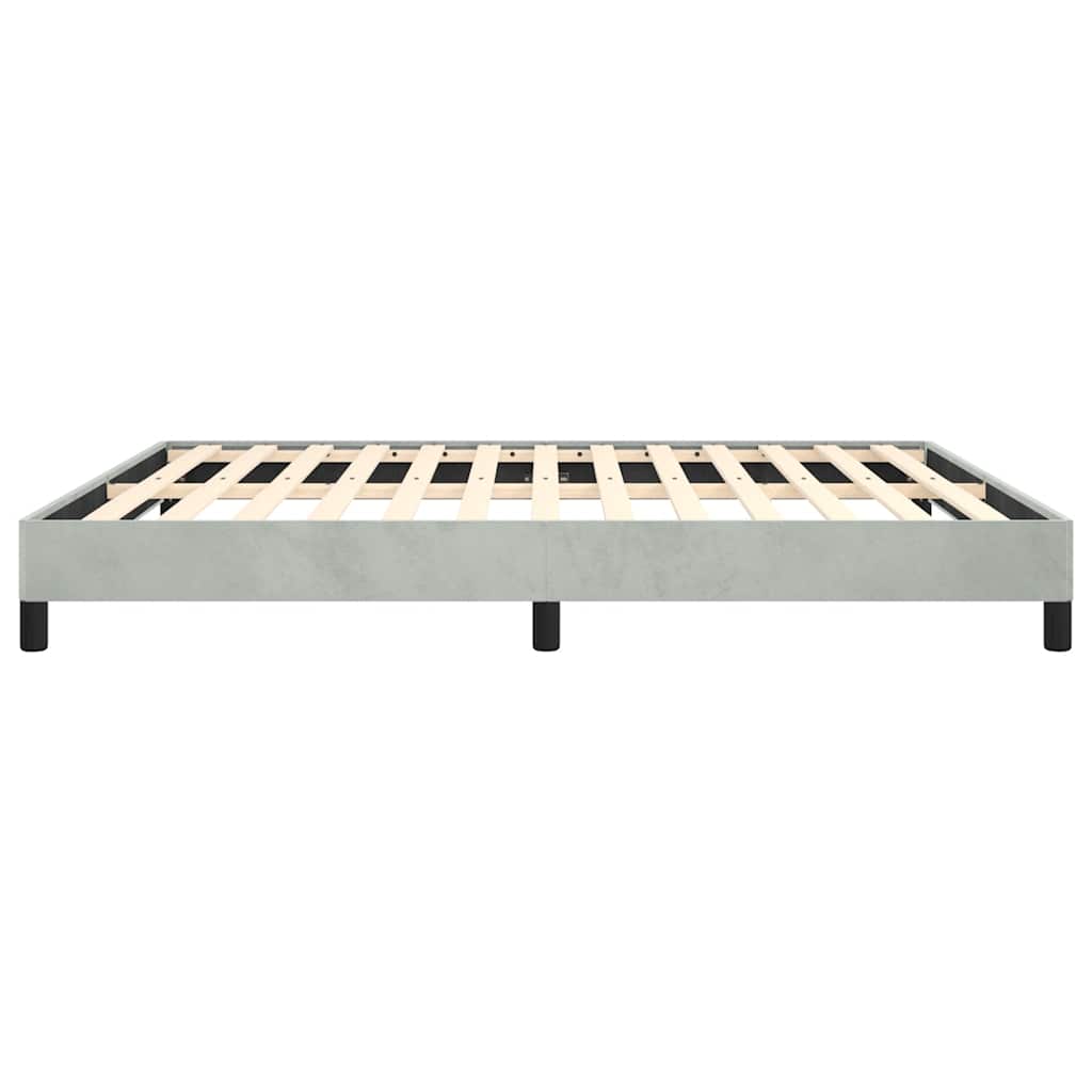 Cadre de lit sans matelas gris clair California velours - XIOS