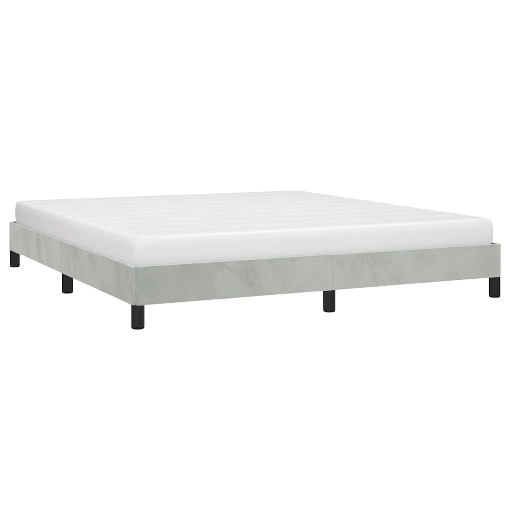 Cadre de lit sans matelas gris clair California velours - XIOS