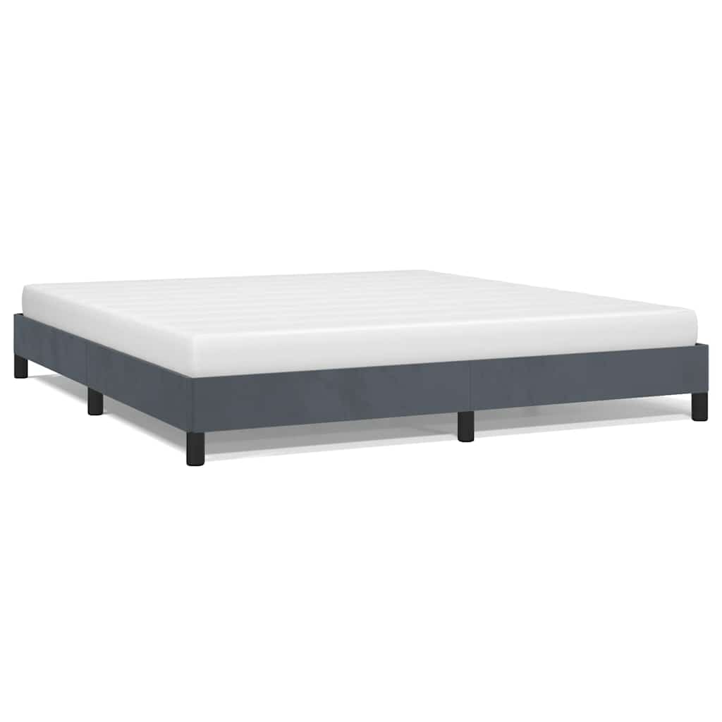 Cadre de lit sans matelas gris foncé California velours - XIOS