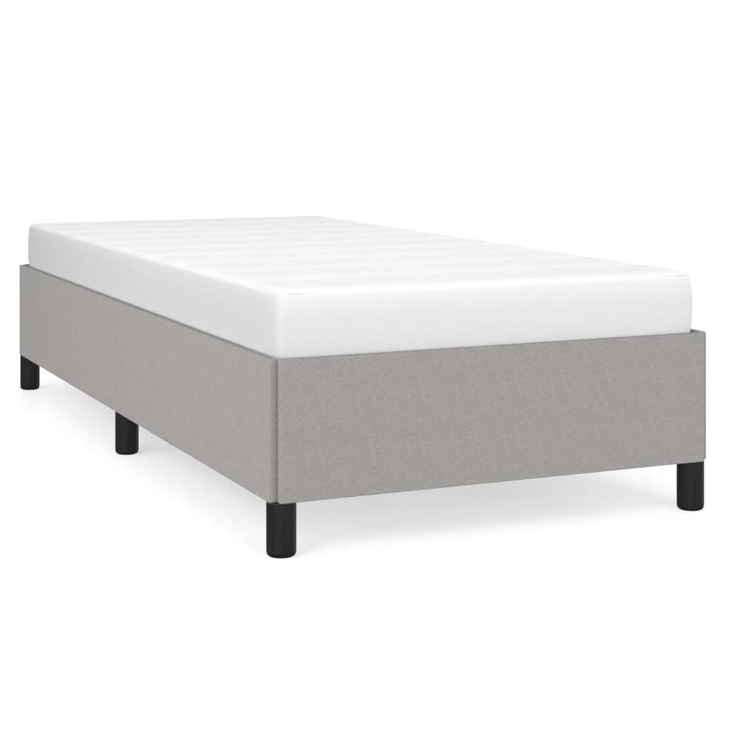 Cadre de lit sans matelas gris clair 90x190 cm tissu - XIOS