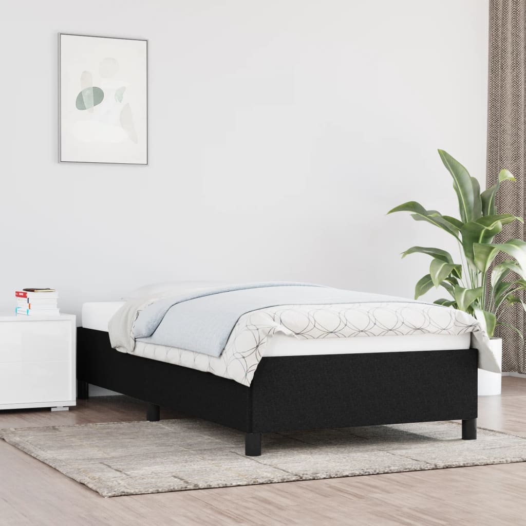 Cadre de lit sans matelas noir 90x190 cm tissu - XIOS
