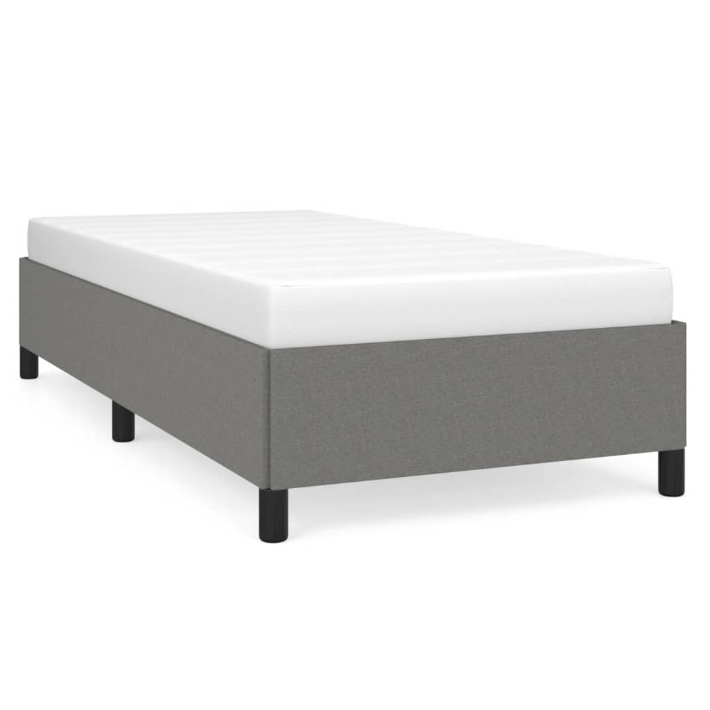 Cadre de lit sans matelas gris foncé 90x200 cm tissu - XIOS