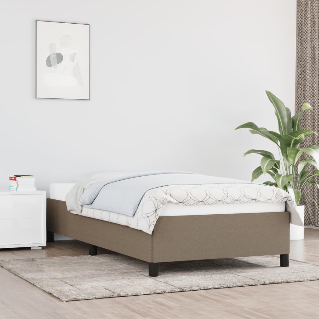 Cadre de lit sans matelas taupe 90x200 cm tissu - XIOS