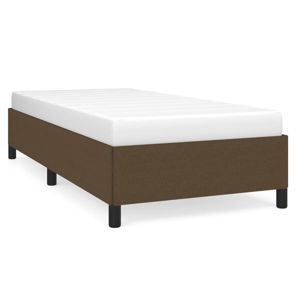 Cadre de lit sans matelas marron foncé 100x200 cm tissu - XIOS