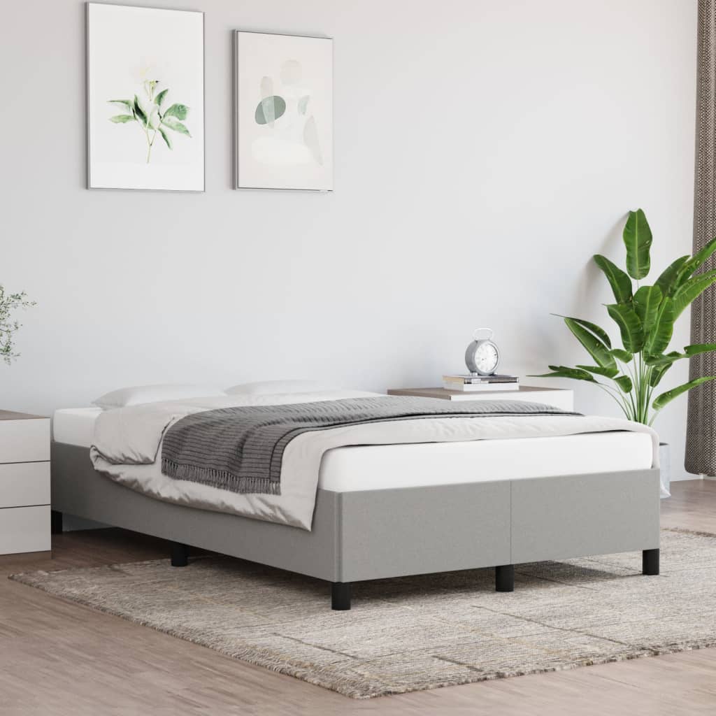 Cadre de lit sans matelas gris clair 120x200 cm tissu - XIOS