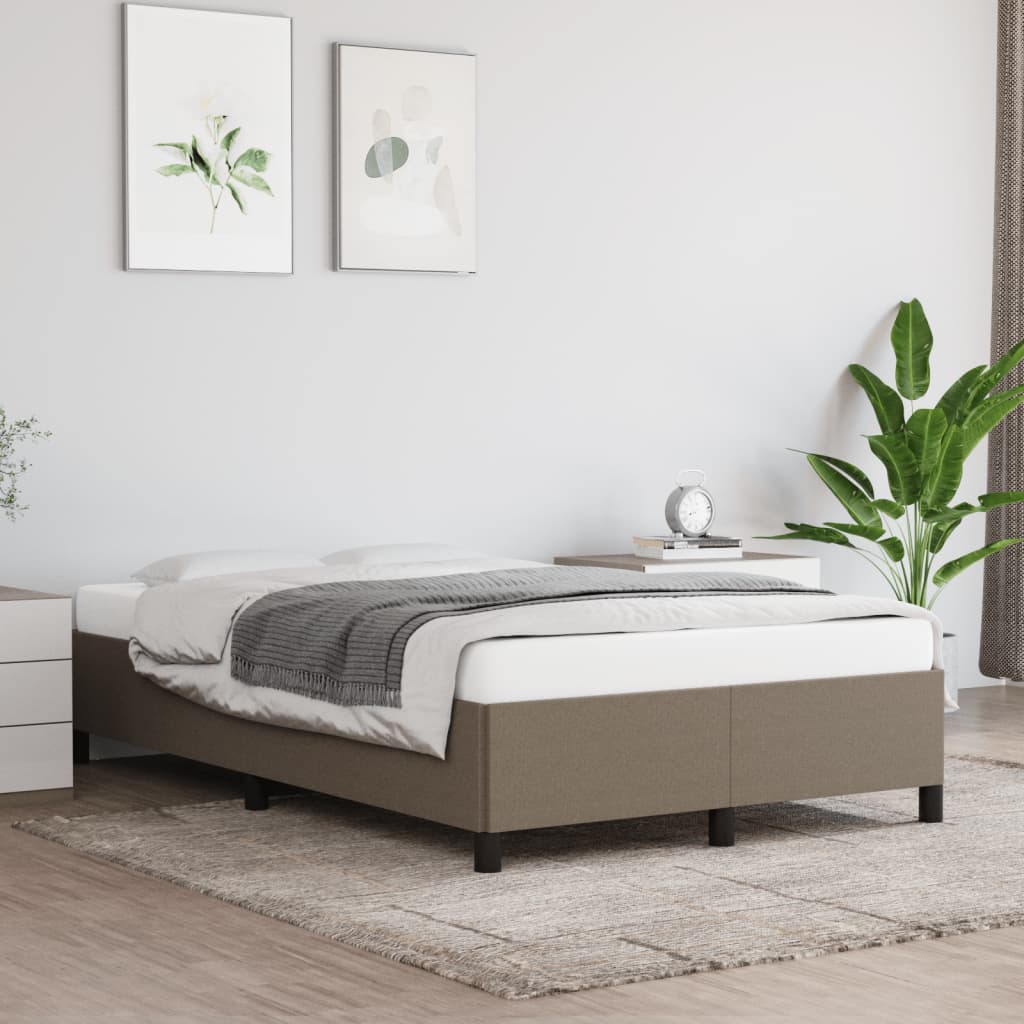 Cadre de lit sans matelas taupe 120x200 cm tissu - XIOS