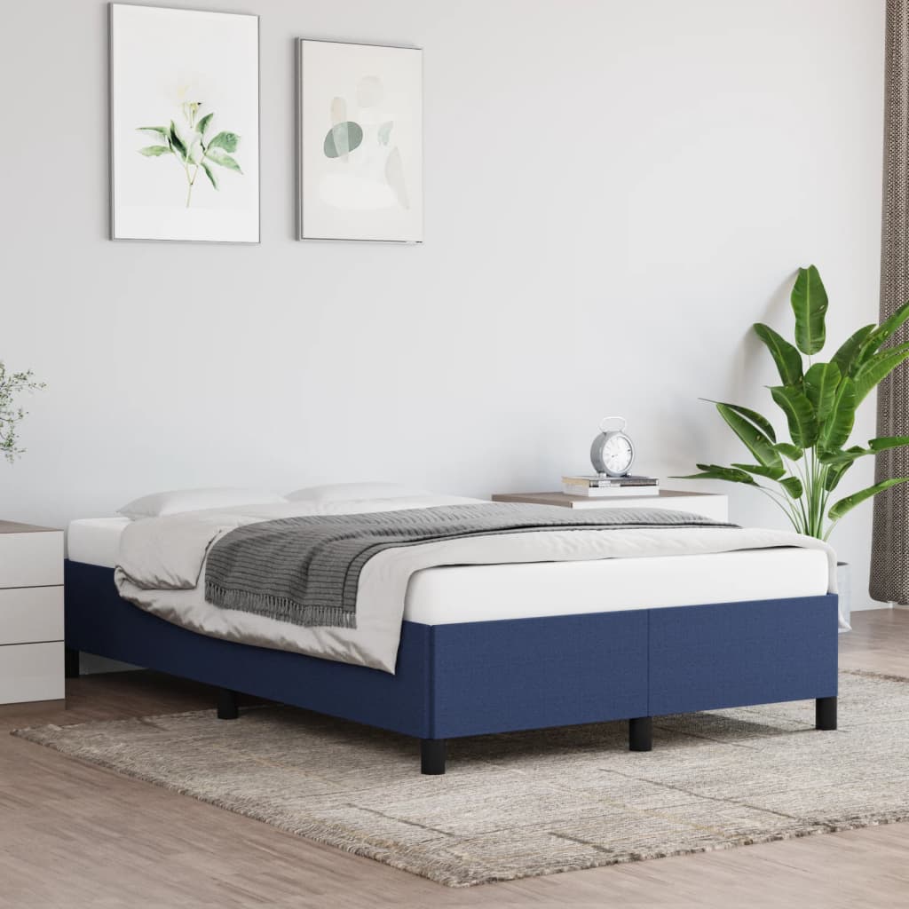 Cadre de lit sans matelas bleu 120x200 cm tissu - XIOS