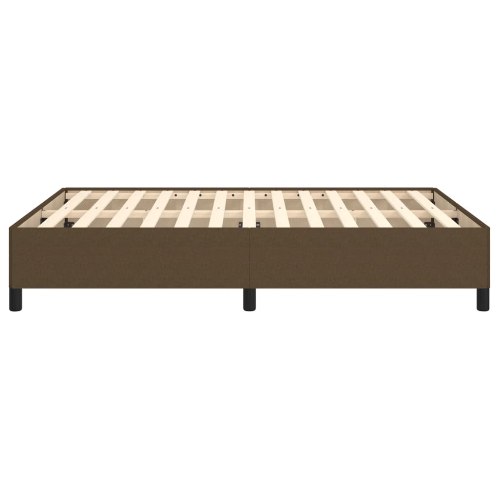Cadre de lit sans matelas marron foncé 140x190 cm tissu - XIOS