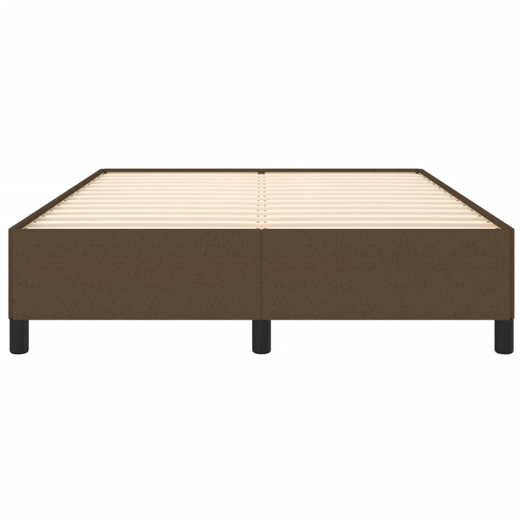Cadre de lit sans matelas marron foncé 140x200 cm tissu - XIOS