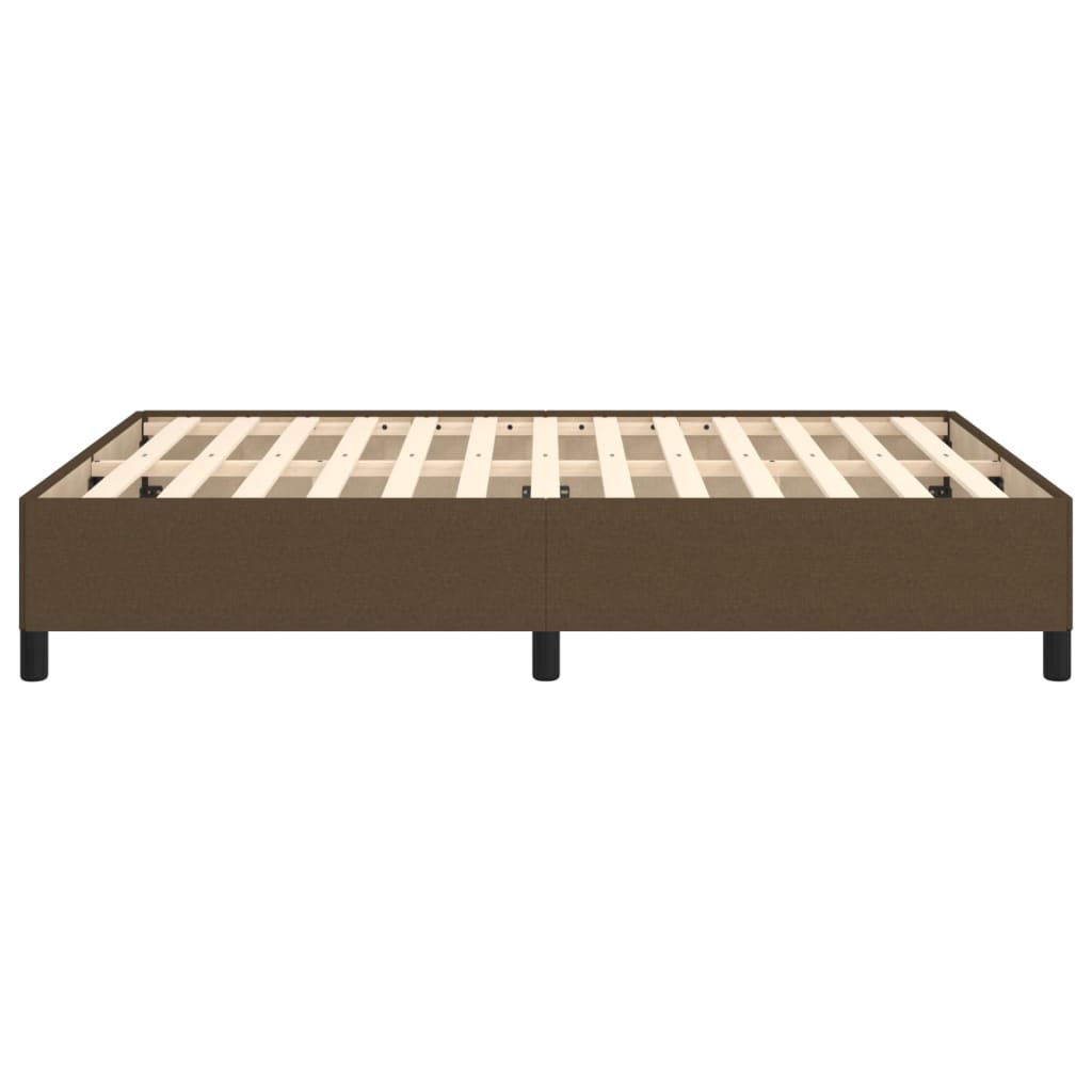 Cadre de lit sans matelas marron foncé 140x200 cm tissu - XIOS