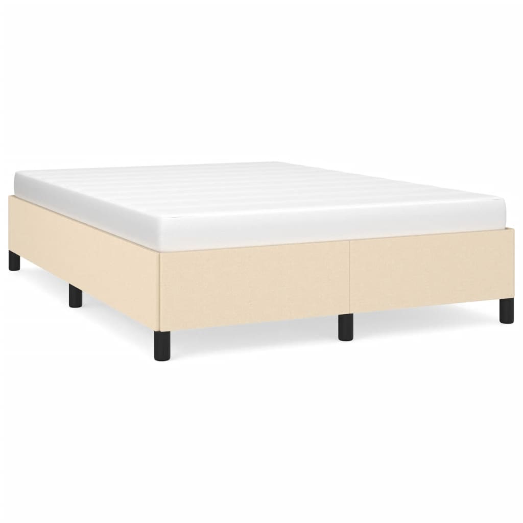 Cadre de lit sans matelas crème 140x200 cm tissu - XIOS