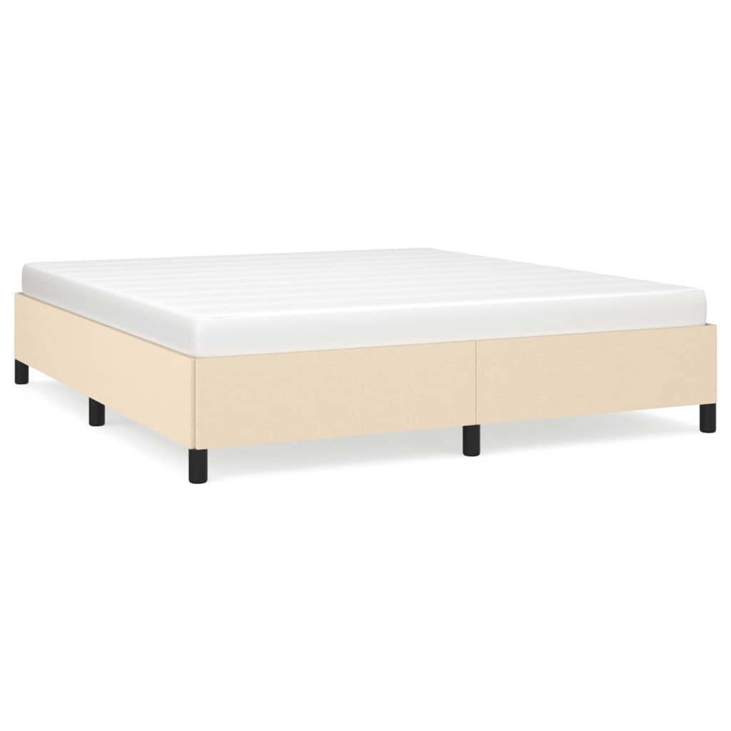 Cadre de lit sans matelas crème 160x200 cm tissu - XIOS