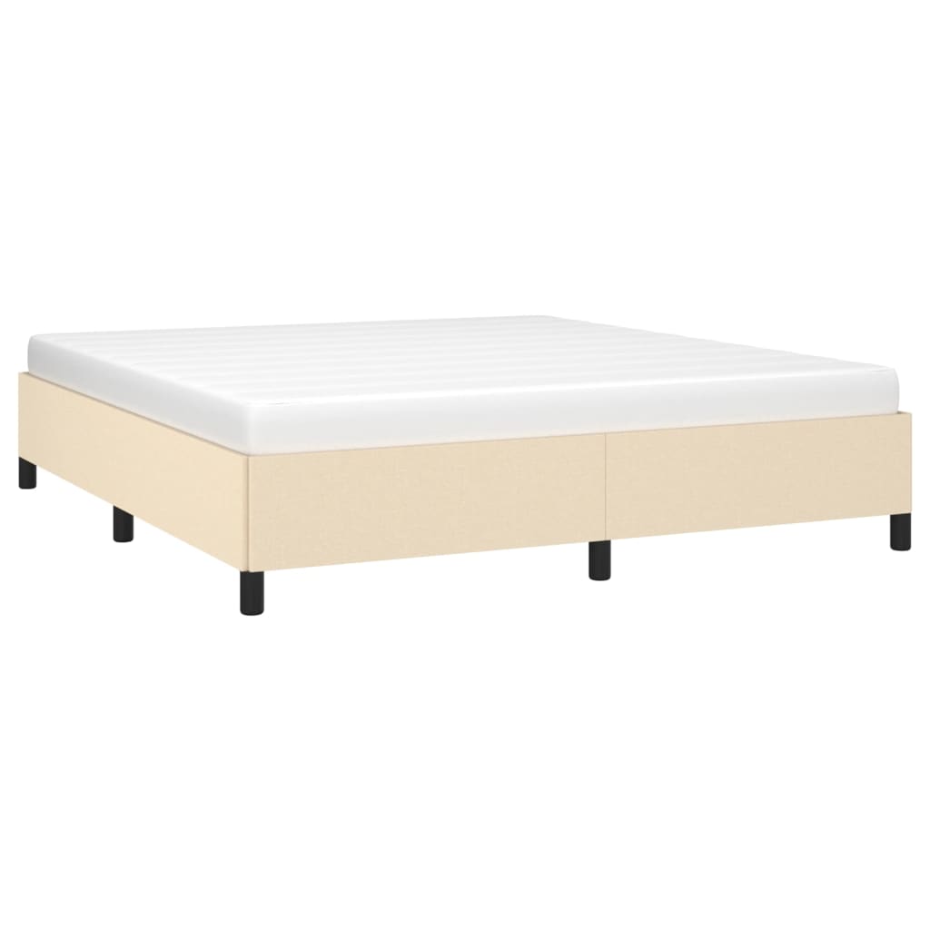 Cadre de lit sans matelas crème 160x200 cm tissu - XIOS
