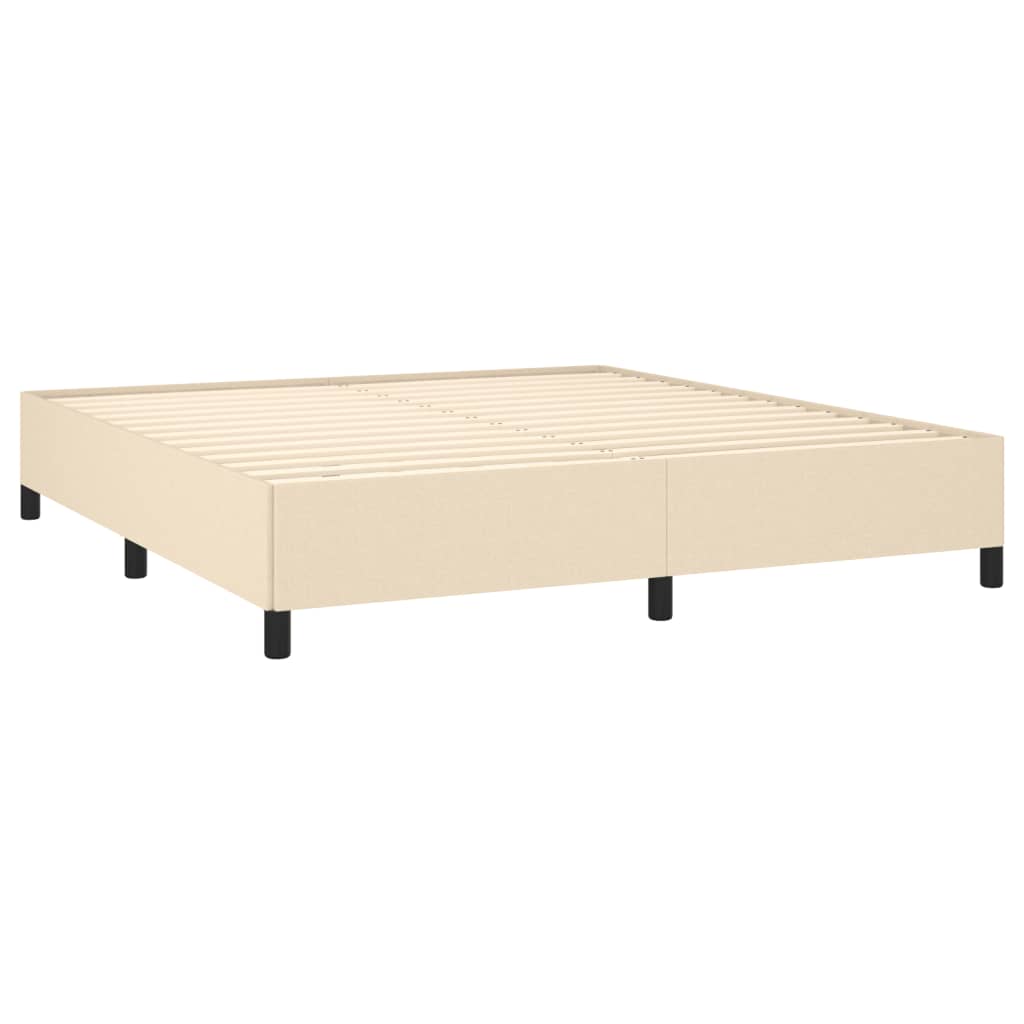 Cadre de lit sans matelas crème 160x200 cm tissu - XIOS