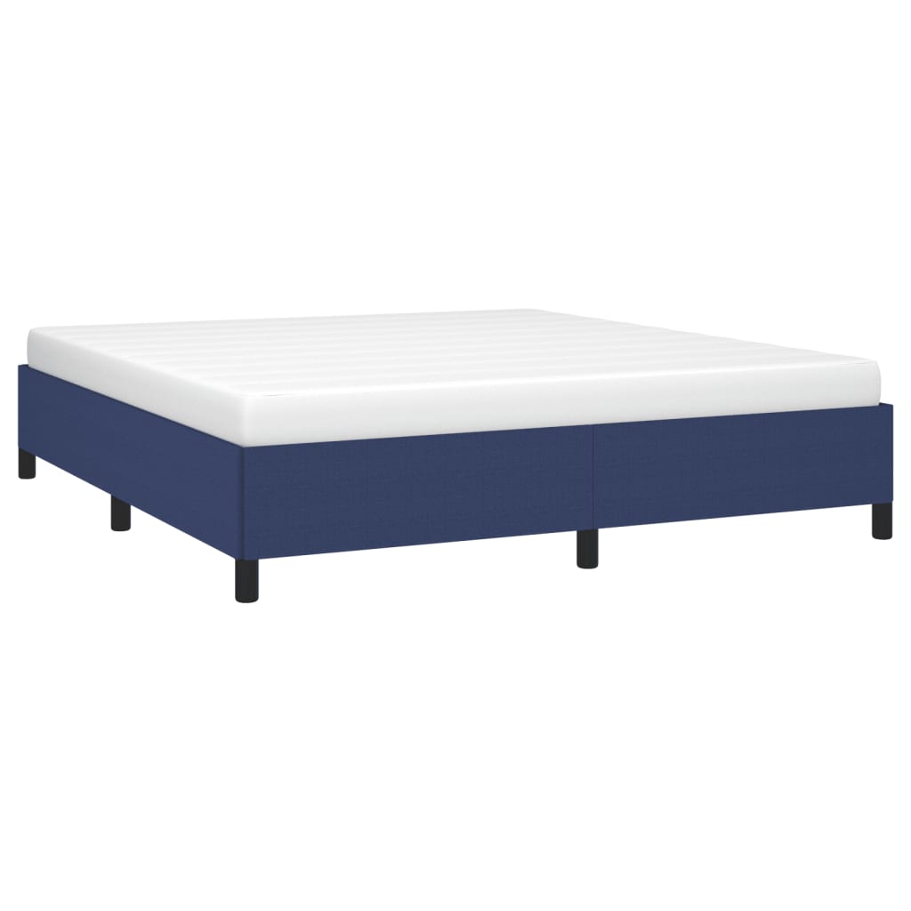 Cadre de lit sans matelas bleu 160x200 cm tissu - XIOS
