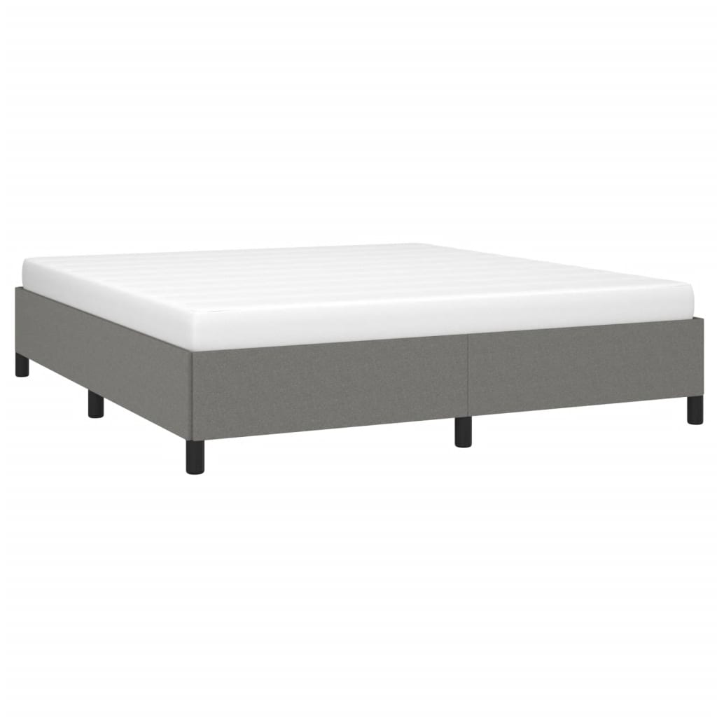 Cadre de lit sans matelas gris foncé 180x200 cm tissu - XIOS