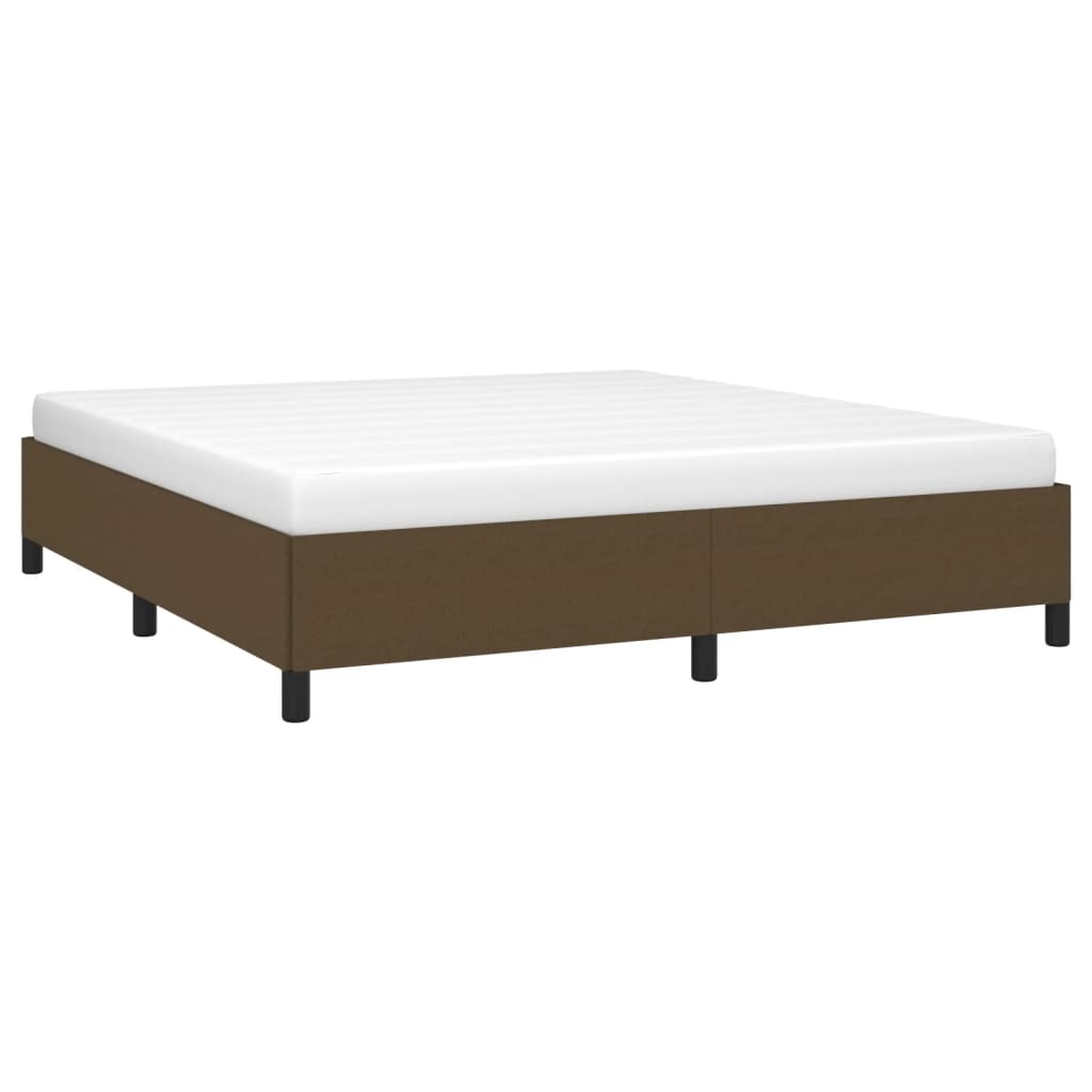 Cadre de lit sans matelas marron foncé 180x200 cm tissu - XIOS