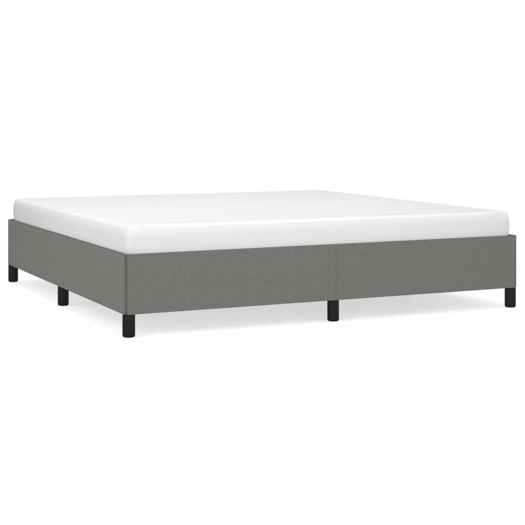Cadre de lit sans matelas gris foncé 200x200 cm tissu - XIOS