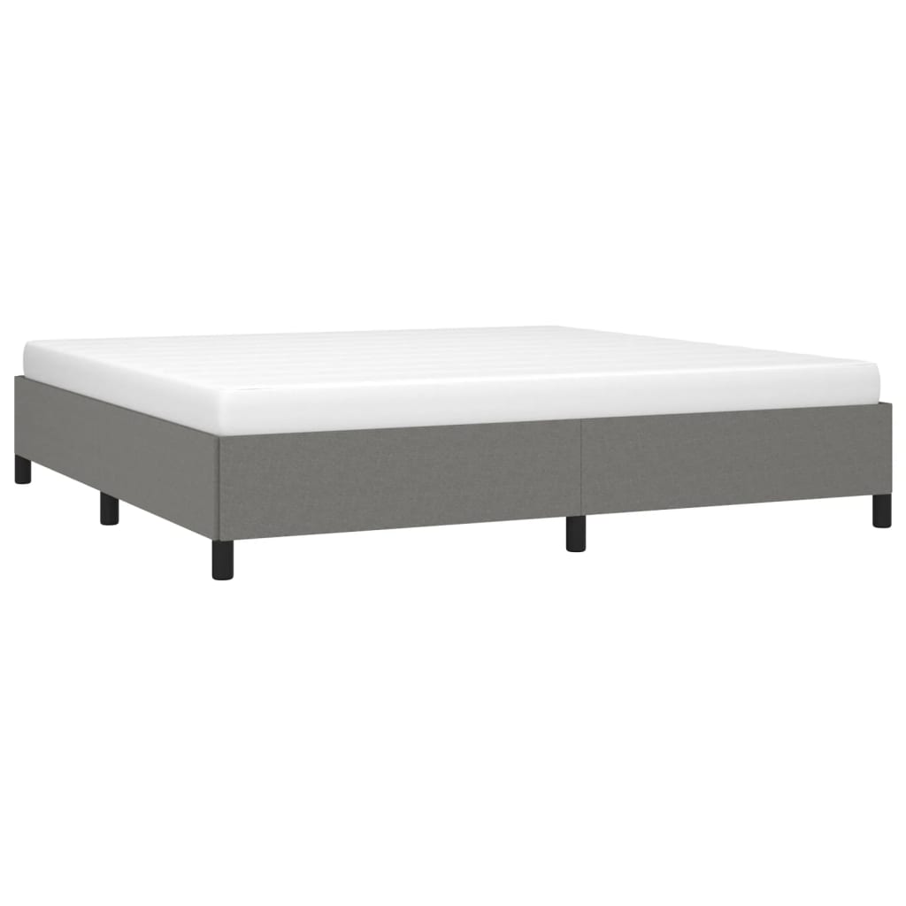 Cadre de lit sans matelas gris foncé 200x200 cm tissu - XIOS