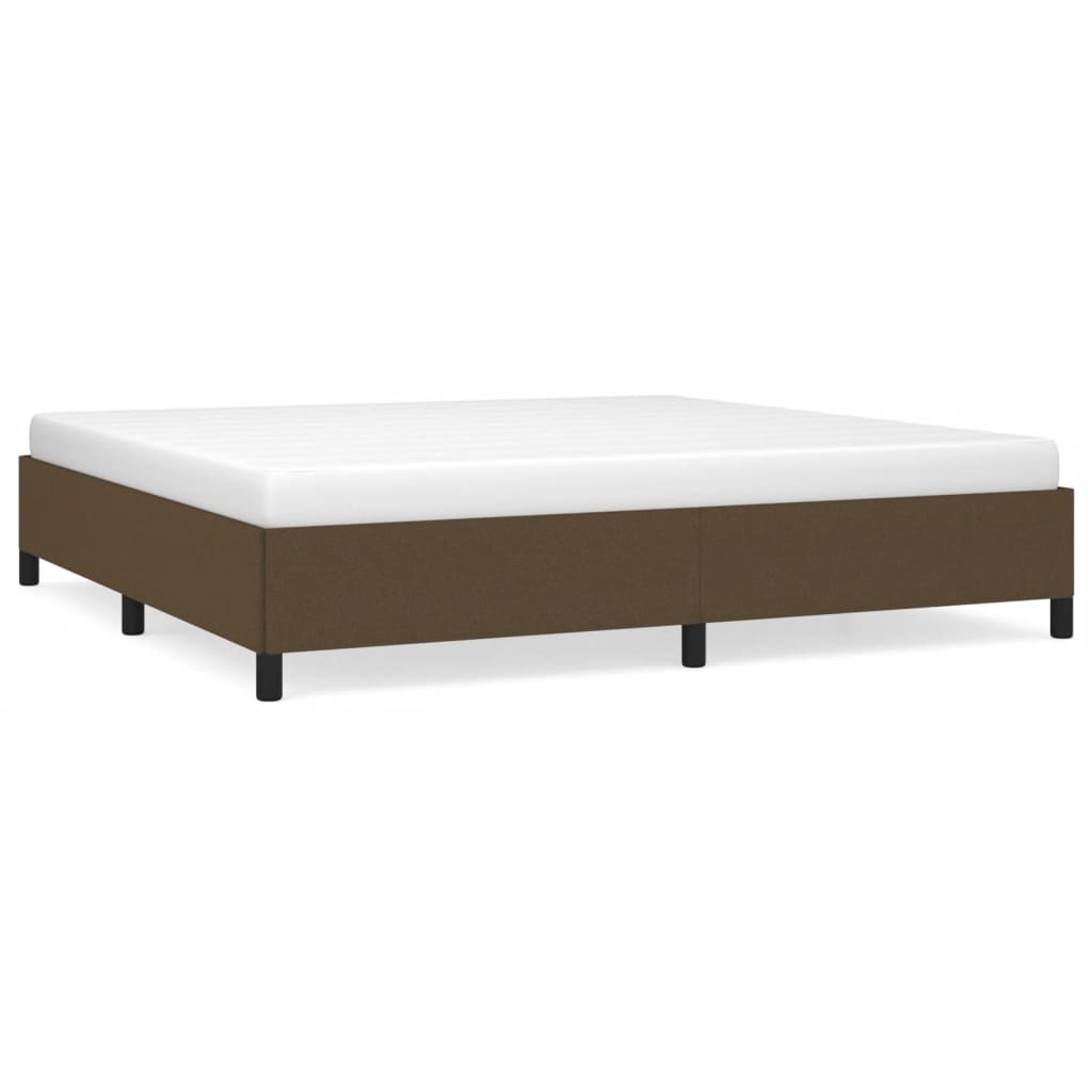 Cadre de lit sans matelas marron foncé 200x200 cm tissu - XIOS