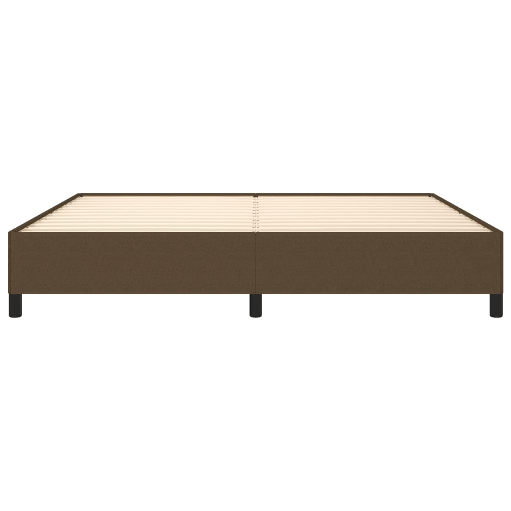 Cadre de lit sans matelas marron foncé 200x200 cm tissu - XIOS