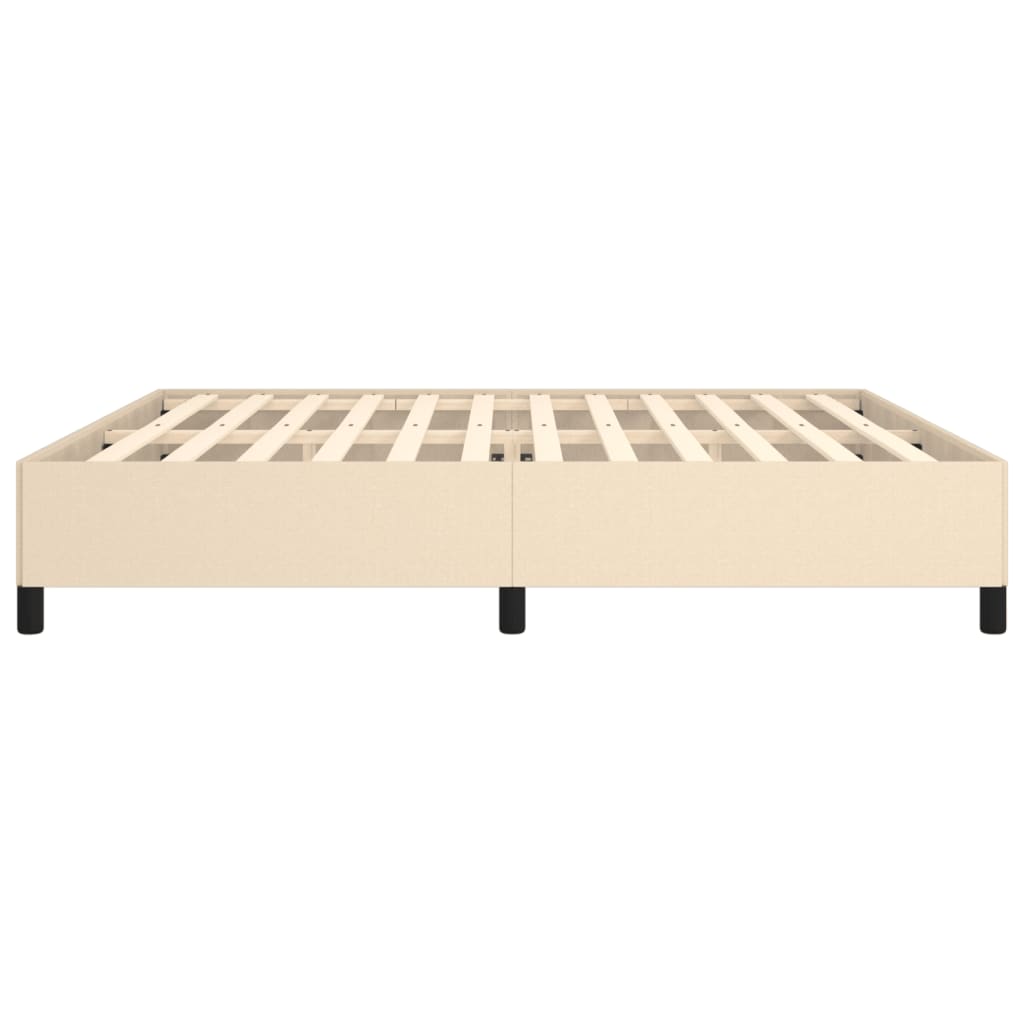 Cadre de lit sans matelas crème 200x200 cm tissu - XIOS