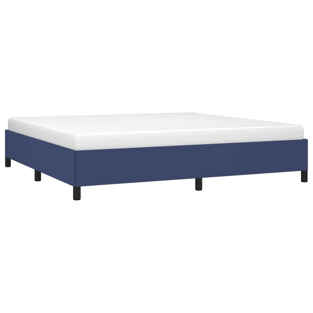 Cadre de lit sans matelas bleu 200x200 cm tissu - XIOS