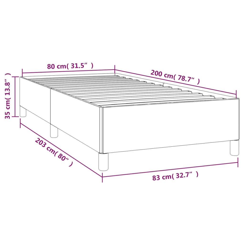 Cadre de lit sans matelas noir 80x200 cm tissu - XIOS