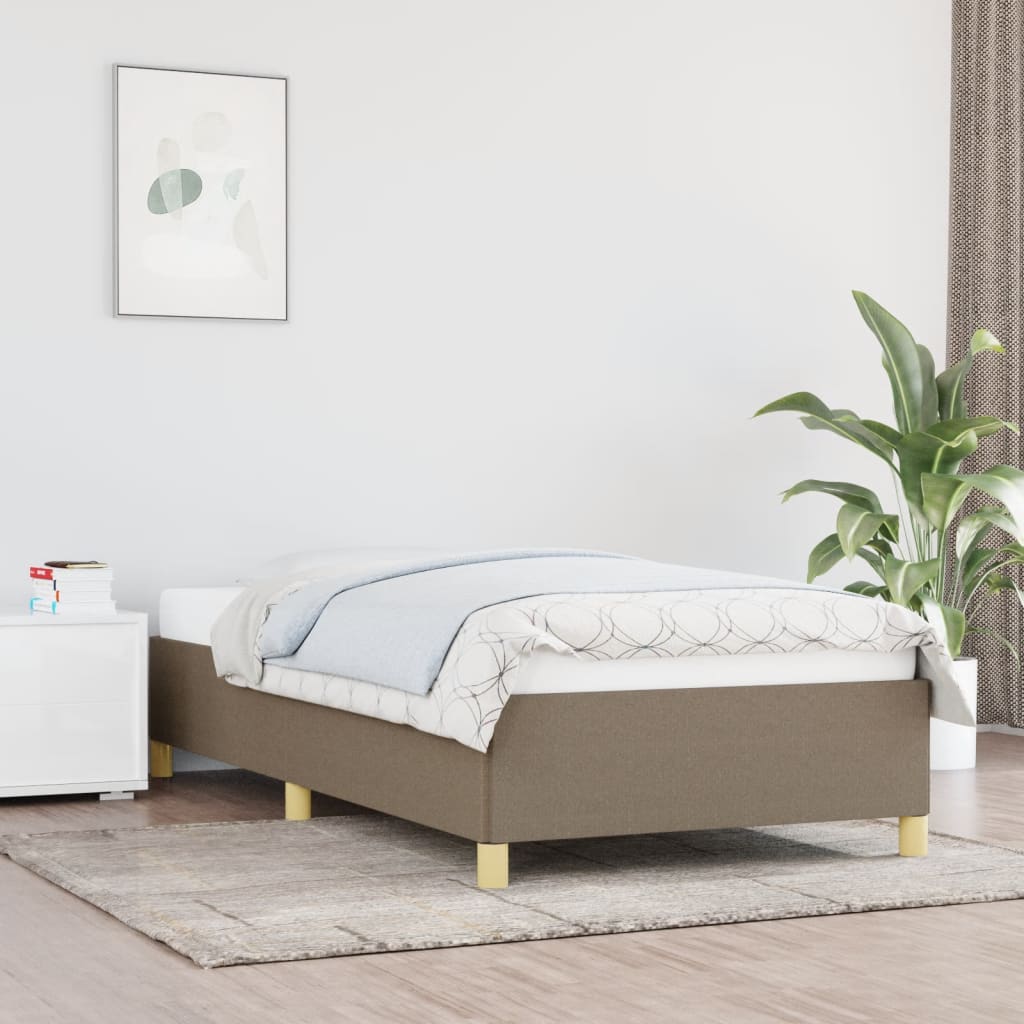 Cadre de lit sans matelas taupe 80x200 cm tissu - XIOS