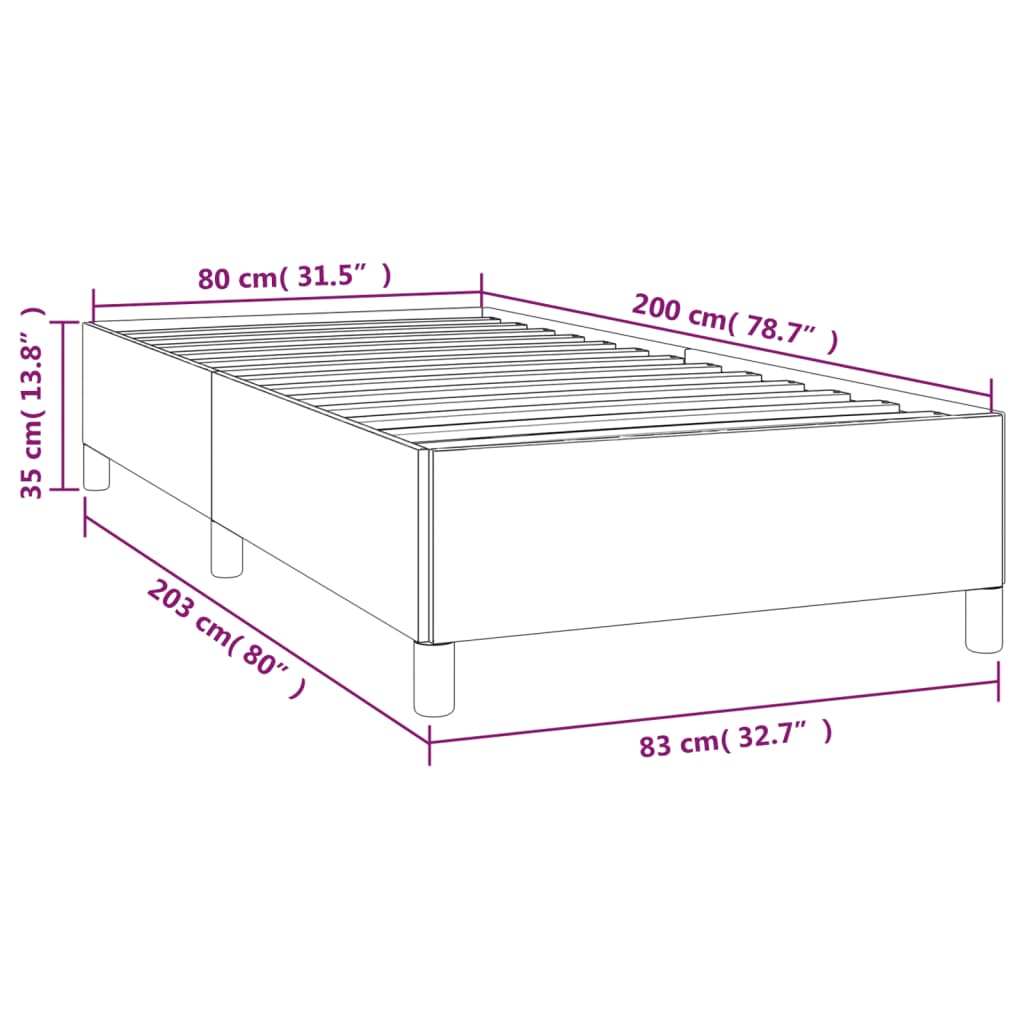 Cadre de lit sans matelas crème 80x200 cm tissu - XIOS