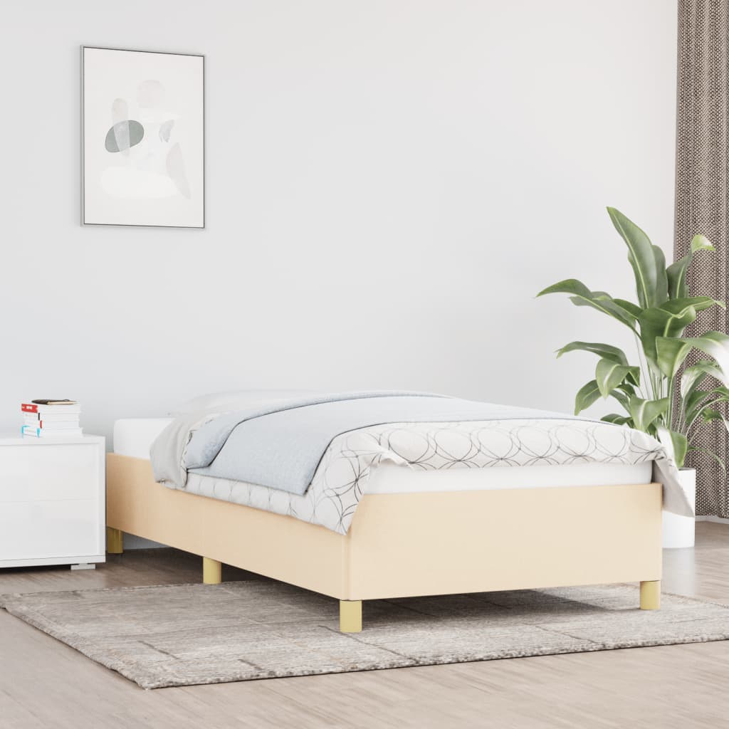 Cadre de lit sans matelas crème 80x200 cm tissu - XIOS