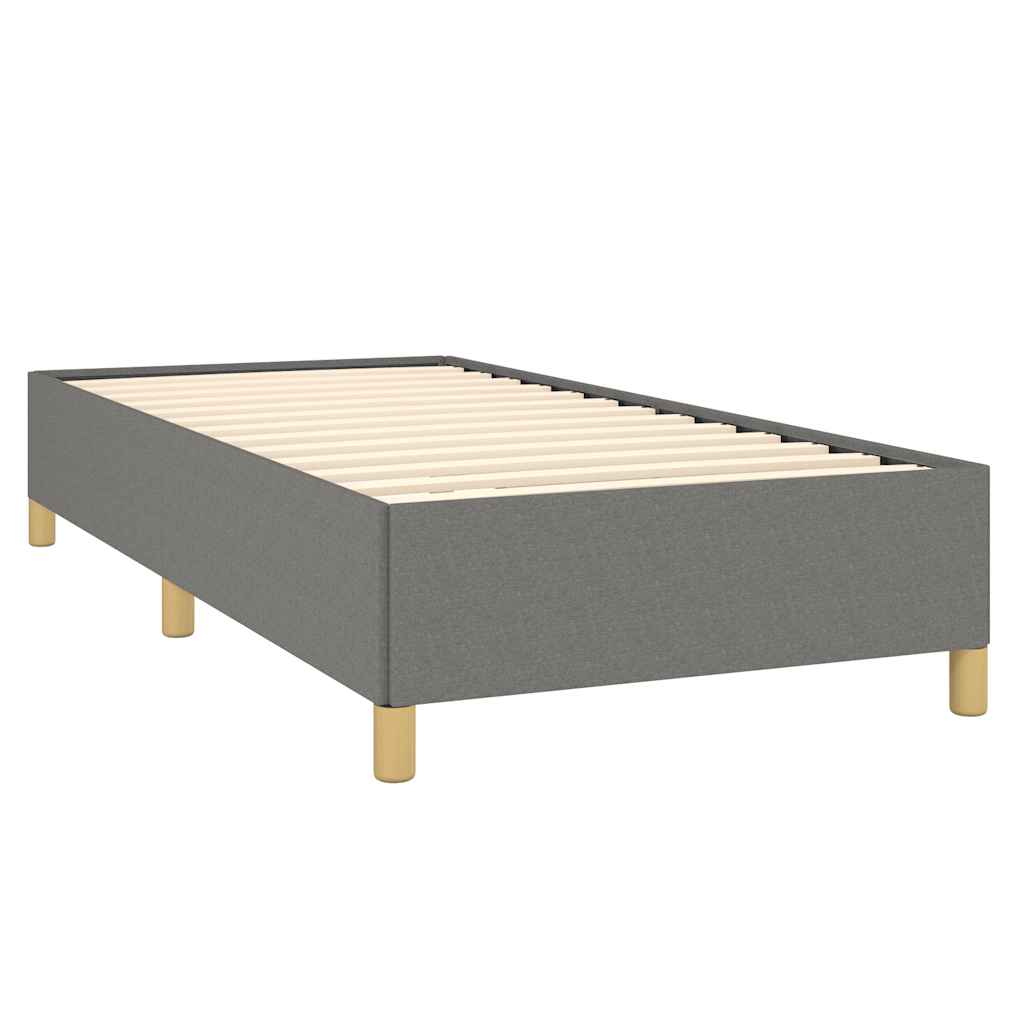 Cadre de lit sans matelas gris foncé 90x200 cm tissu - XIOS
