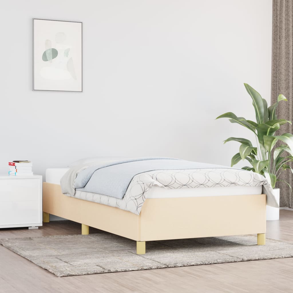 Cadre de lit sans matelas crème 90x200 cm tissu - XIOS