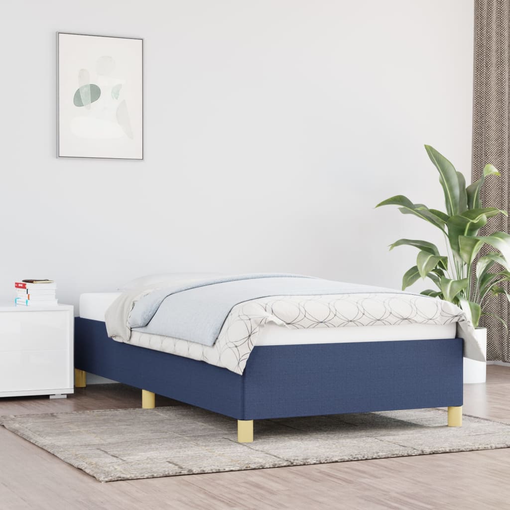 Cadre de lit sans matelas bleu 90x200 cm tissu - XIOS