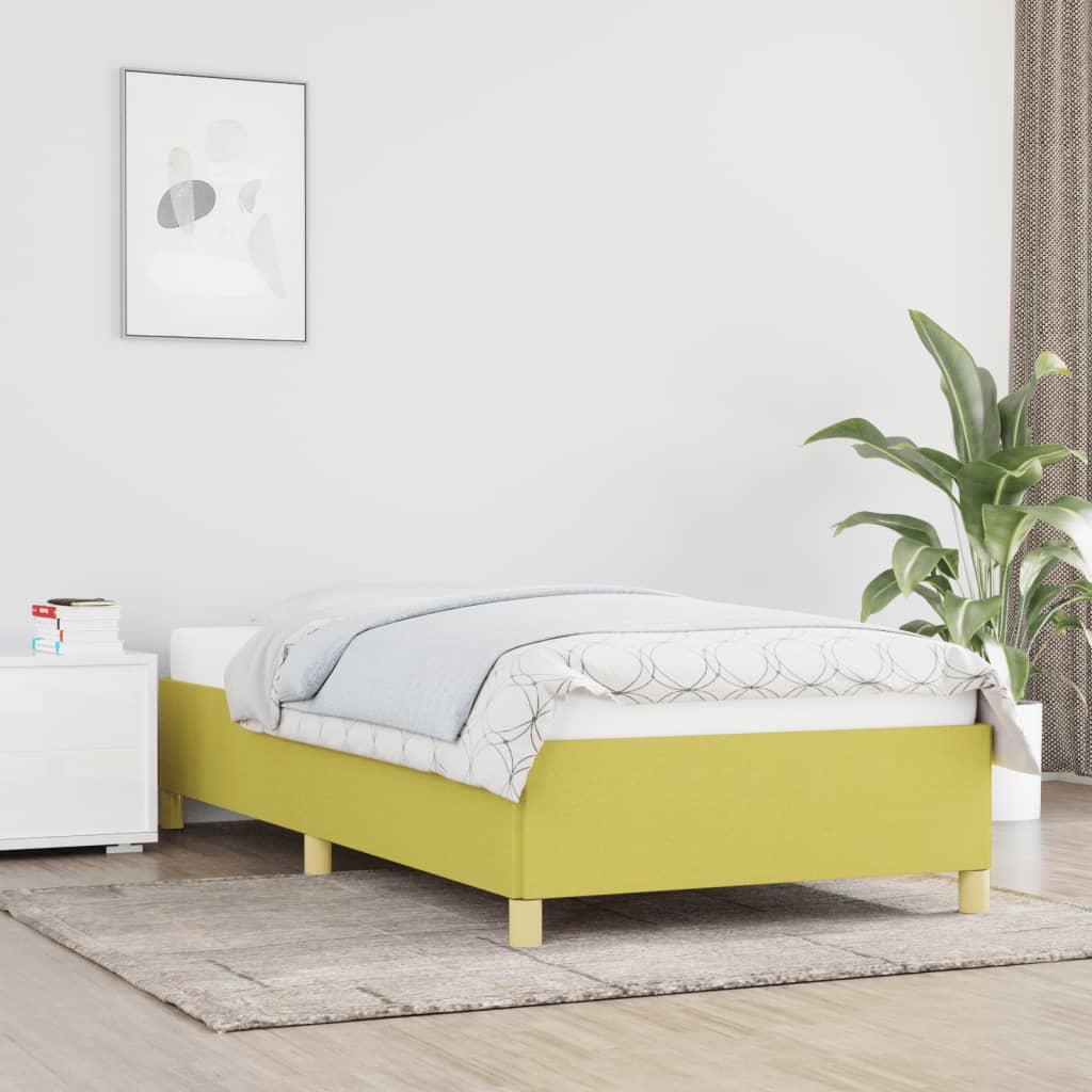Cadre de lit sans matelas vert 90x200 cm tissu - XIOS