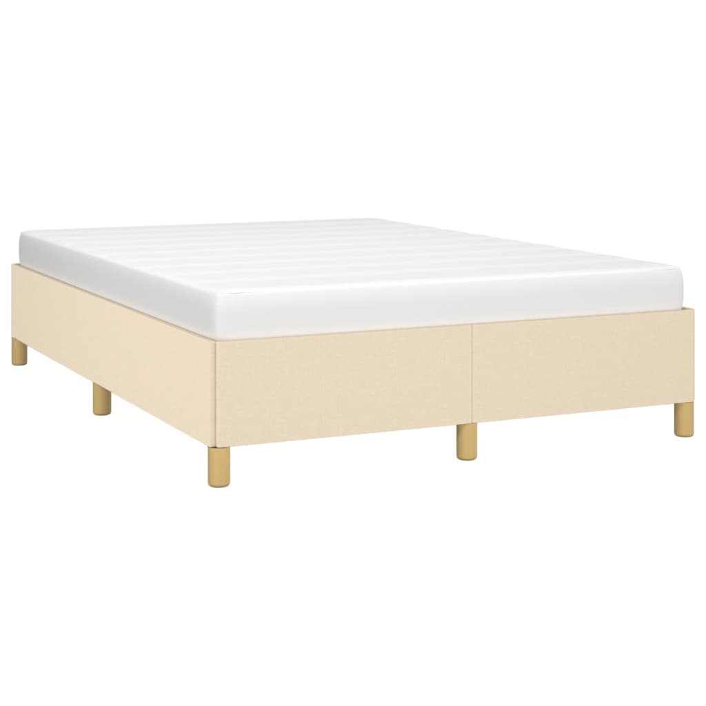 Cadre de lit sans matelas crème 140x190 cm tissu - XIOS