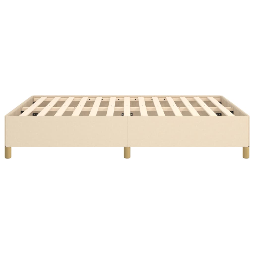 Cadre de lit sans matelas crème 140x190 cm tissu - XIOS