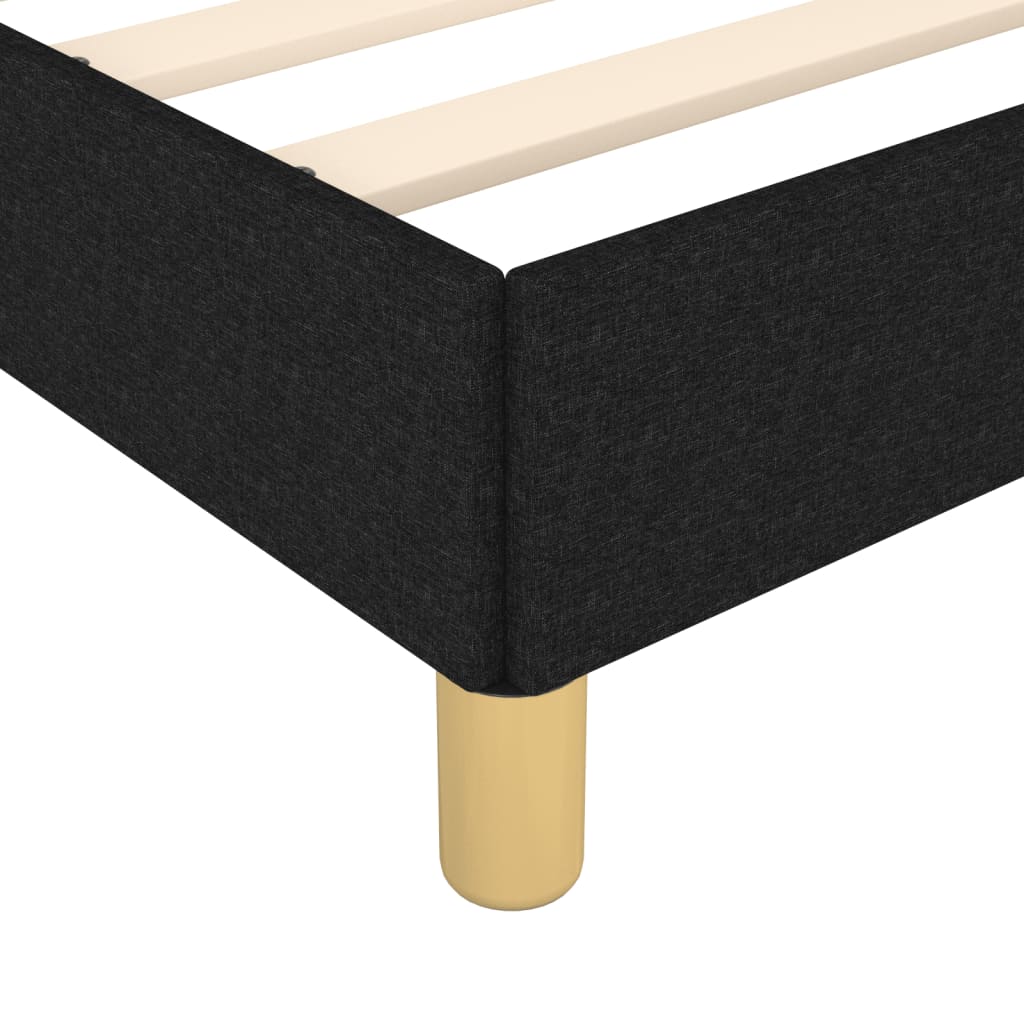 Cadre de lit sans matelas noir 140x200 cm tissu - XIOS