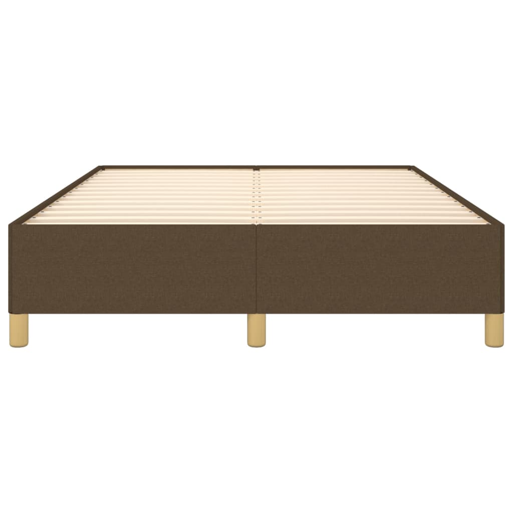 Cadre de lit sans matelas marron foncé 140x200 cm tissu - XIOS