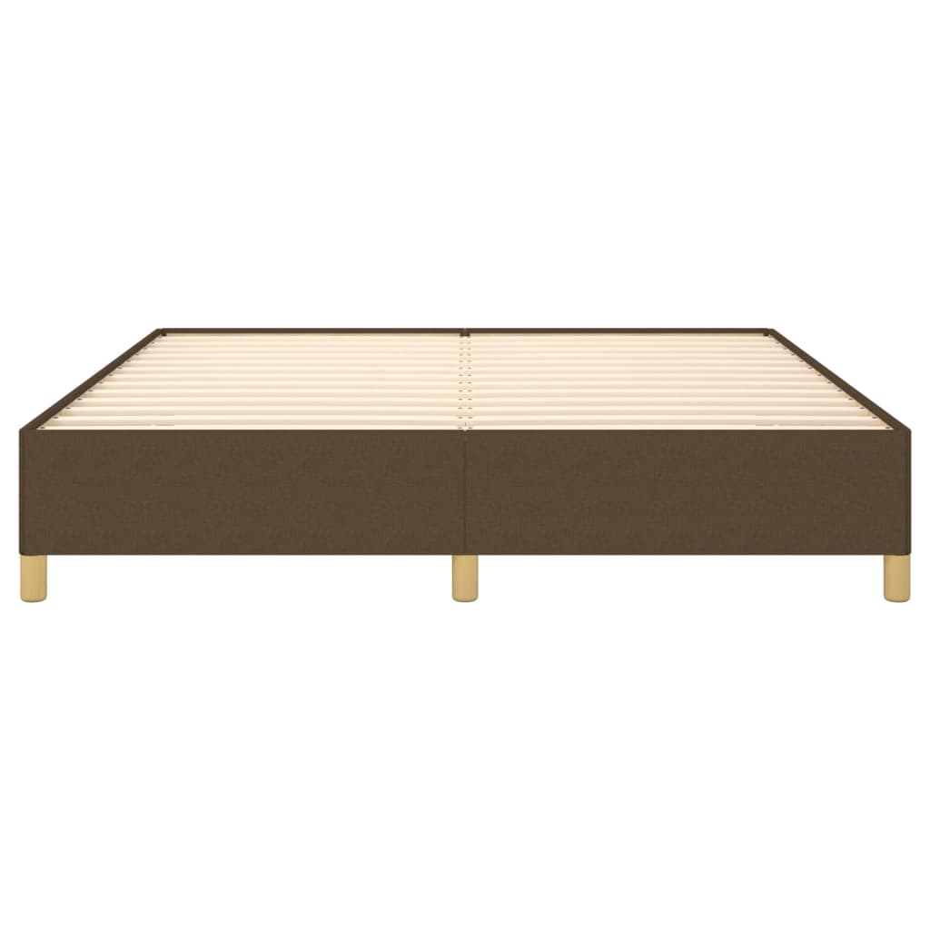 Cadre de lit sans matelas marron foncé 160x200 cm tissu - XIOS