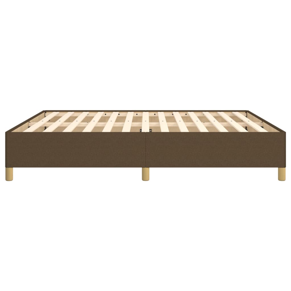 Cadre de lit sans matelas marron foncé 160x200 cm tissu - XIOS