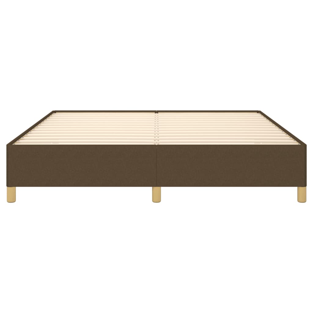 Cadre de lit sans matelas marron foncé 180x200 cm tissu - XIOS